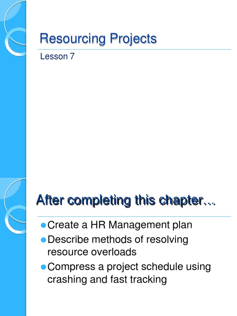 Lesson 7 Resourcing Projects Download Free Pdf Human Resource