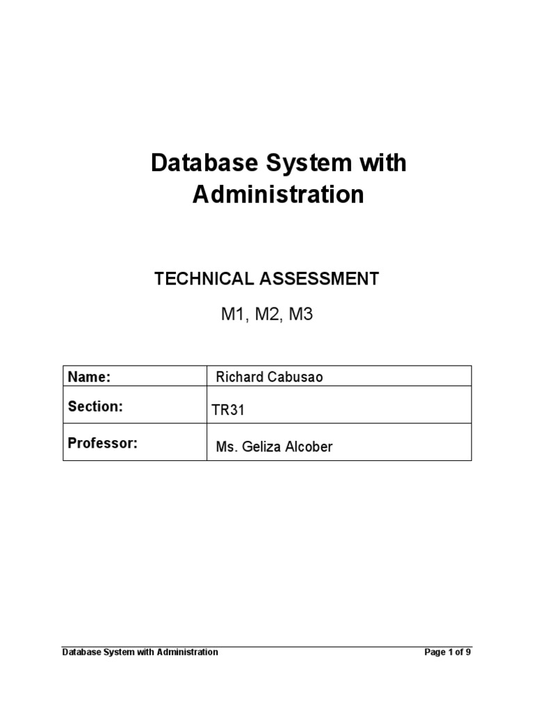 M1 M2 M3 Exam: PL/SQL Assessment | PDF | Pl/Sql | Databases