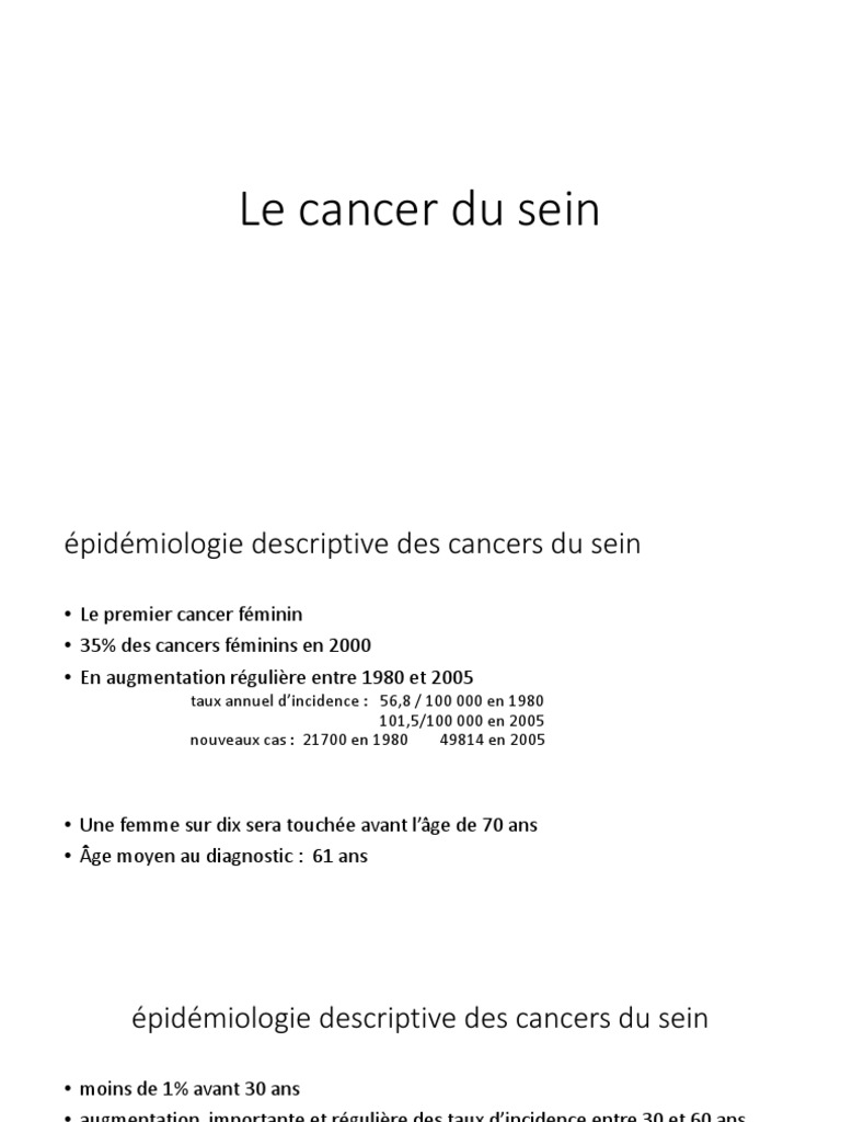 Épidémiologie et dépistage du cancer du sein | PDF | Cancer du sein ...