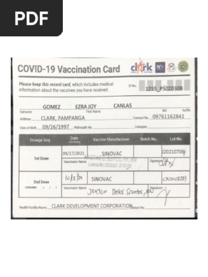 COVID-19 Vaccination Card