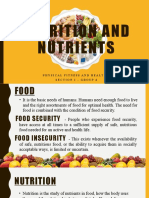 Nutrition and Nutrients - PE1 Physical Fitness and Health