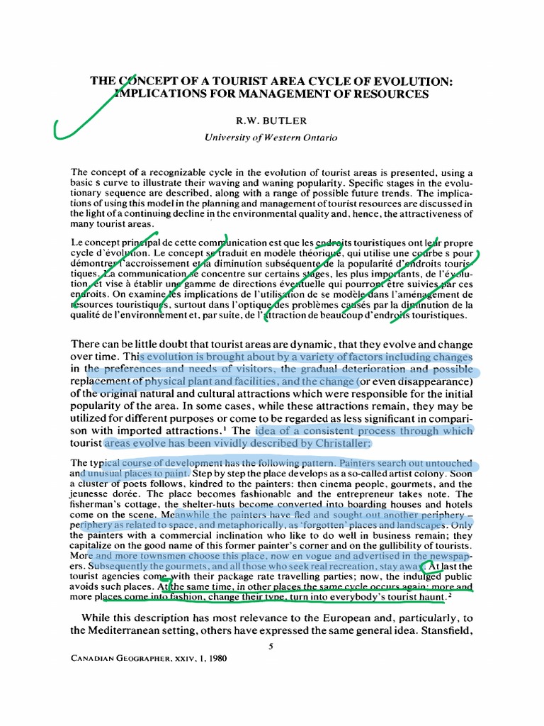 The Concept of The Tourist Area Life-Cycle of Evolution | PDF | Tourism ...