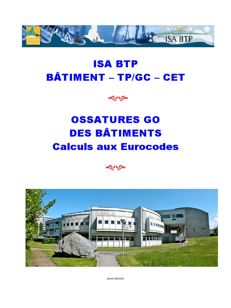 Calculs d'Ossatures selon Eurocodes | PDF | Béton armé | Fondation ...