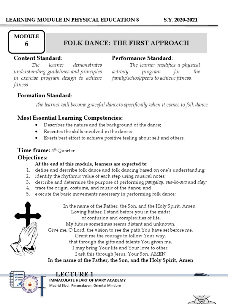 Pe8 Mod6 Pdf Dances Foot