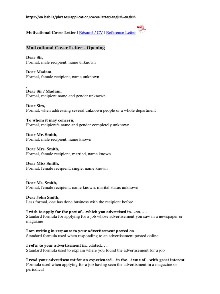 Cover letter phrases to use pdf cognition communication