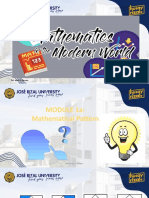 MAT C101 MODULE 1a MATHEMATICAL PATTERN