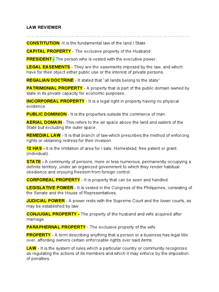 Law Reviewer PDF Property Easement