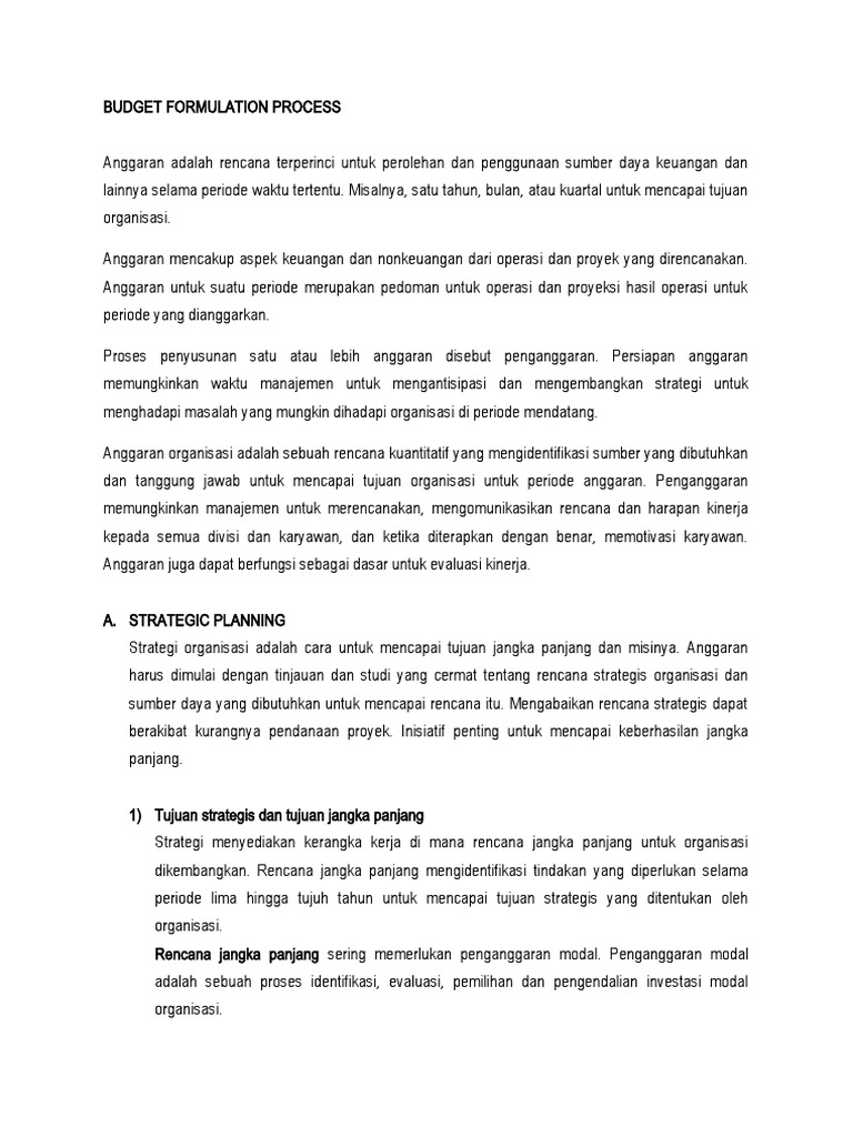What Is Budget Formulation Process
