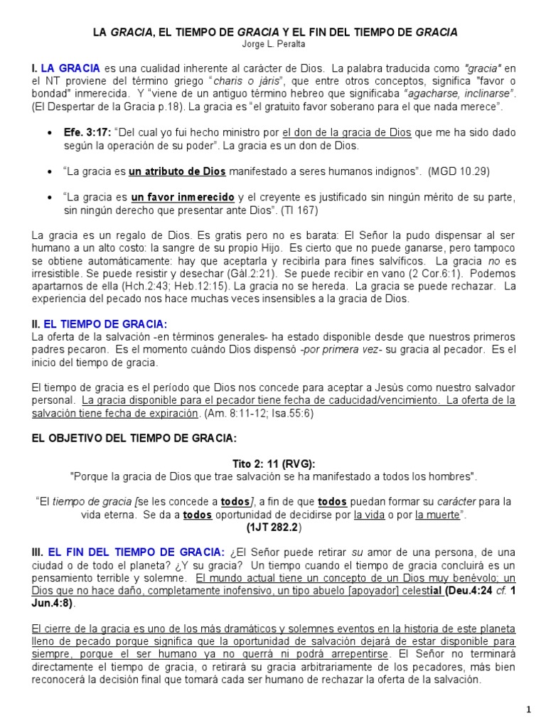 Fin del Tiempo de Gracia en la Biblia | PDF | Pecado | Gracia divina