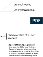 Characteristics of a User Interface: Speed of Learning, Recall and Use
