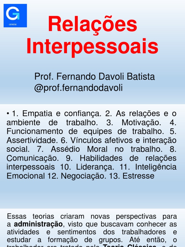 Liderança e Relações Interpessoais | PDF | Empatia | Comunicação