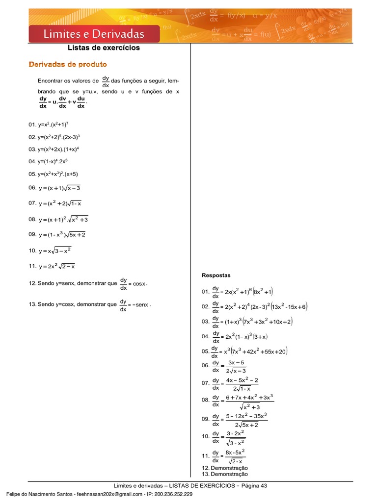 05-derivada-de-produto-lista-de-exerc-cios-pdf