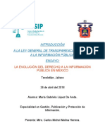 Ensayo: La Evolución Del Derecho A La Información Pública en México