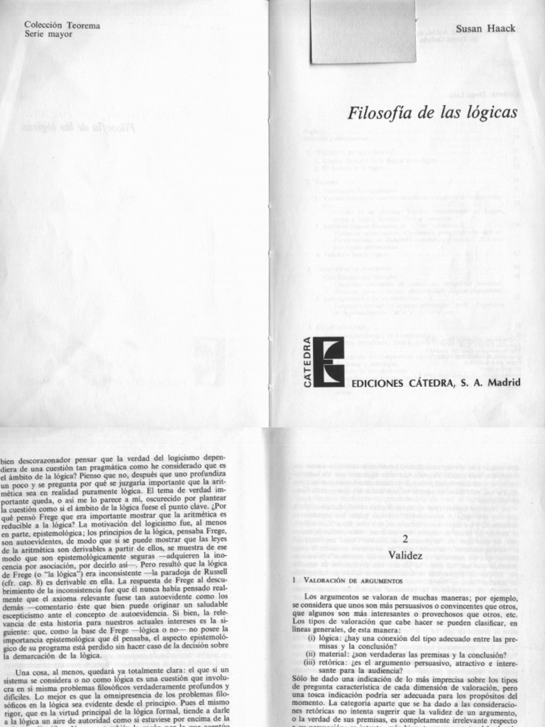 Haack Filosofia de Las Logicas | PDF