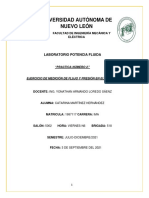 Medición flujo presión laboratorio potencia fluida