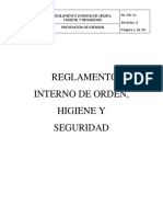 Reglamento Interno de Orden, Higiene y Seguridad