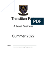 AS Level Business Studies 2022 Transition Pack