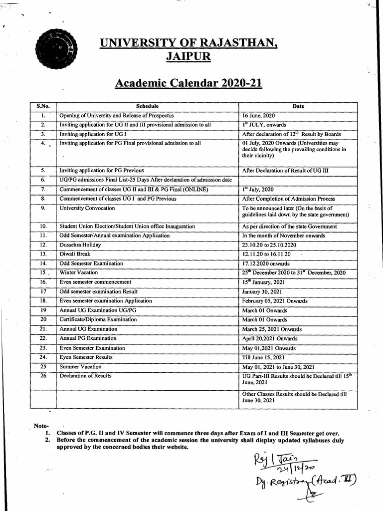 Academic Calendar 2020 21 PDF
