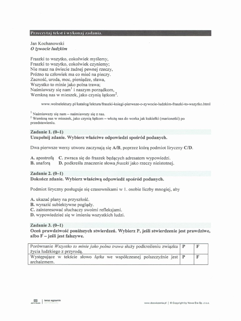 środki Stylistyczne Klasa 5 Sprawdzian Z Odpowiedziami