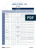 Calendario Provas 8ano 2022