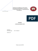 I Corte, Actividad 3, Informe de Costos de Producción, Carlos López Ci V-27.926.183, Economía I, Sec 28