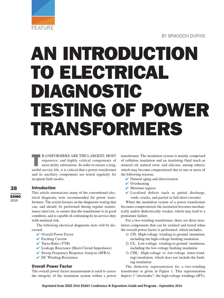 Electrical Diagnostics for Power Transformers | PDF | Transformer ...