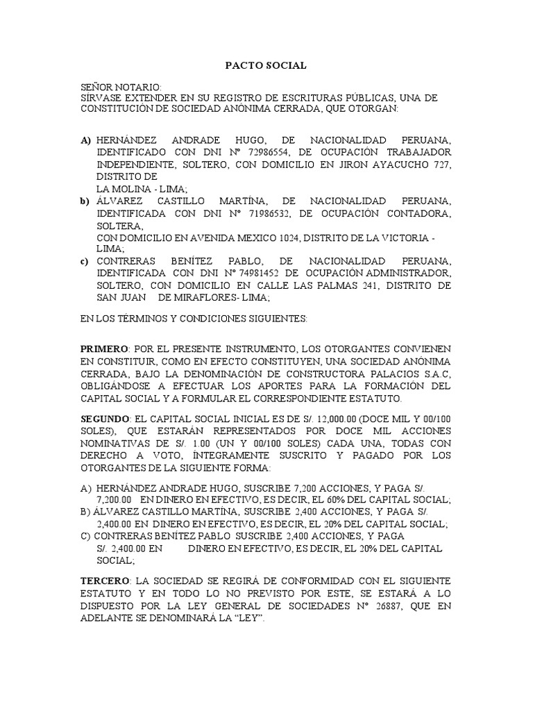 Pacto Social 2 PDF Sociedad Compartir (Finanzas)
