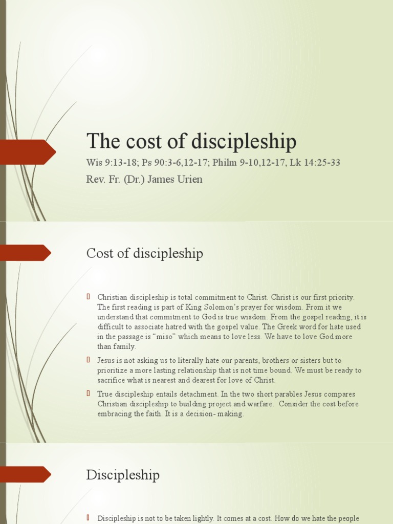 Understanding the Cost of Discipleship | PDF | Disciple (Christianity ...