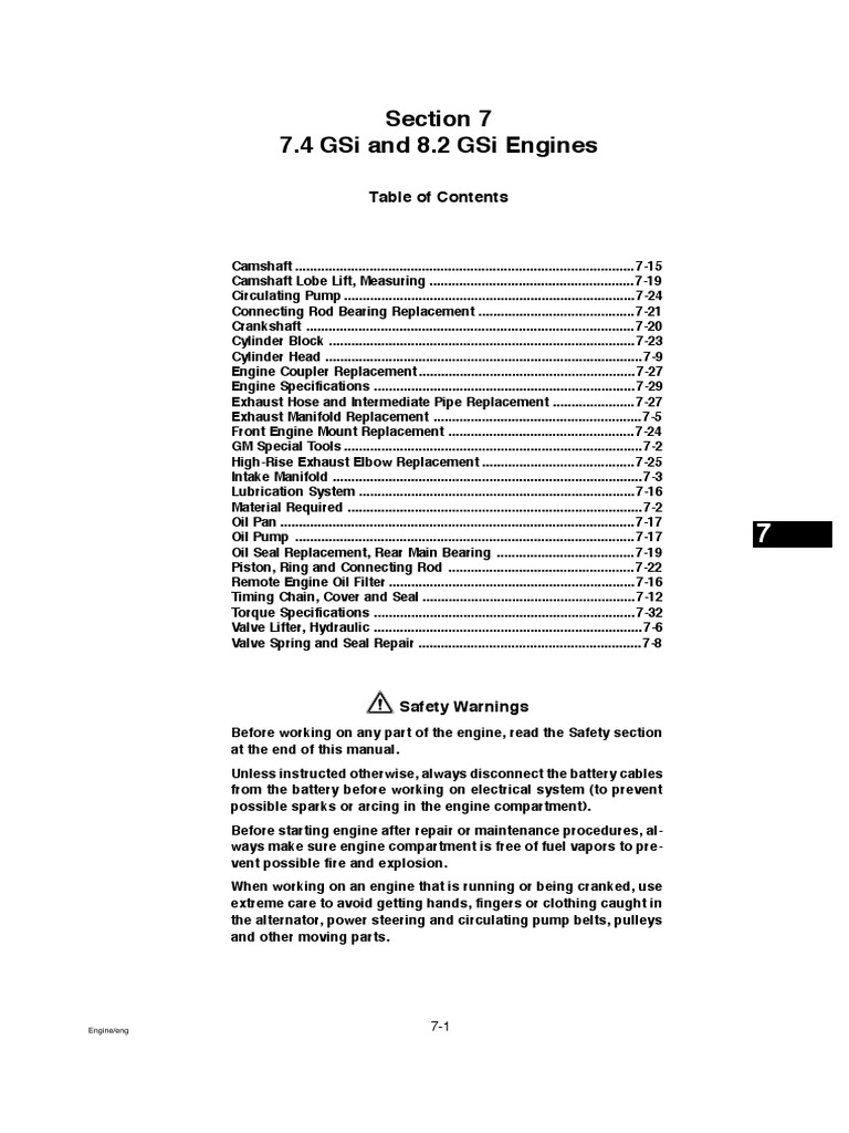 Volvo Penta 3.0 GS, 4.3 GLGSGi, 5.0 GLGi, 5.7 GSGSi, 7.4 GiGSi, 8.