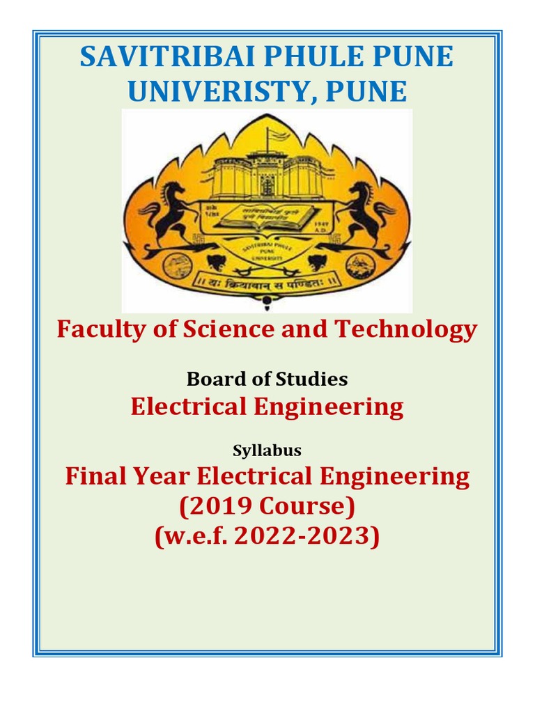 BE Electrical 2019 Syllabus PDF Electrical Breakdown Programmable