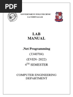 Dotnet Lab Manual Even 2022