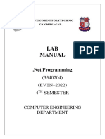 Dotnet Lab Manual Even 2022