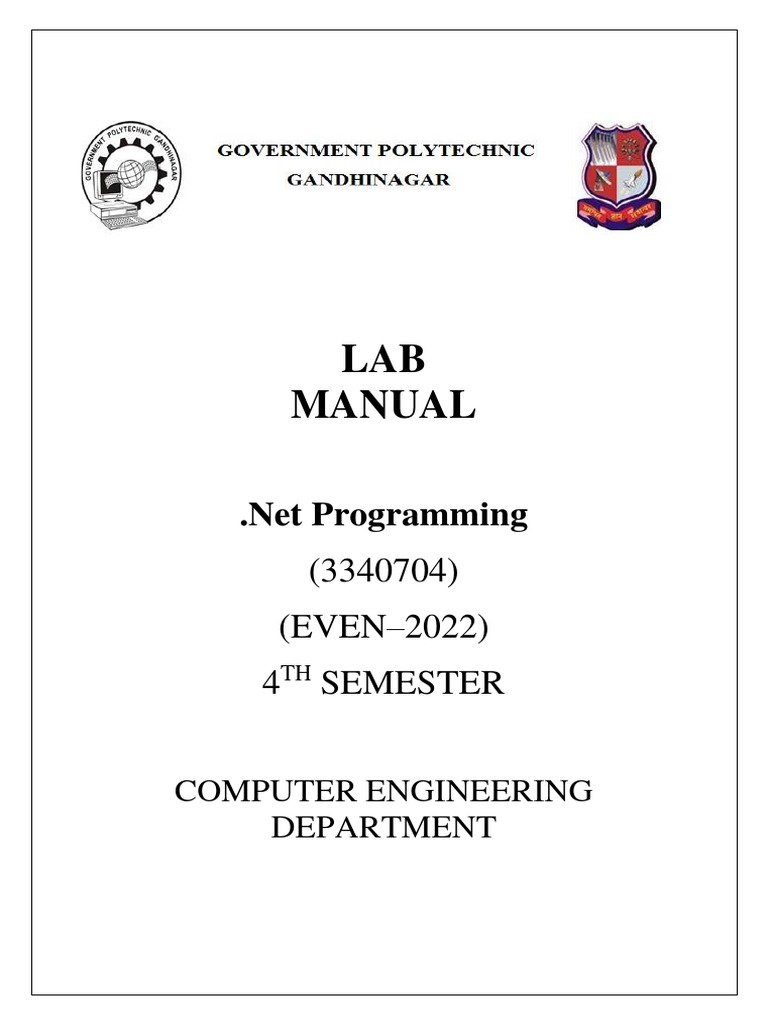 .NET Programming Lab Manual | PDF | Visual Basic .Net | Computer ...