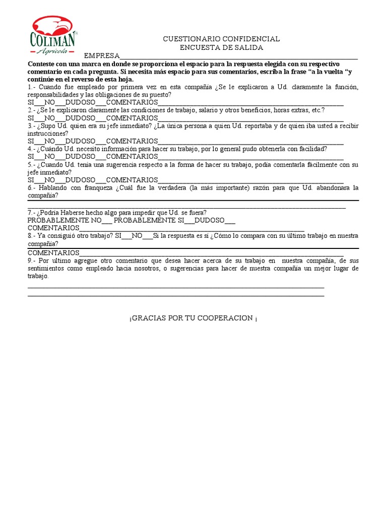 Encuesta de Salida PDF