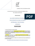 Inscripciones: Guadalajara, Jalisco 28 de Septiembre Del 2022