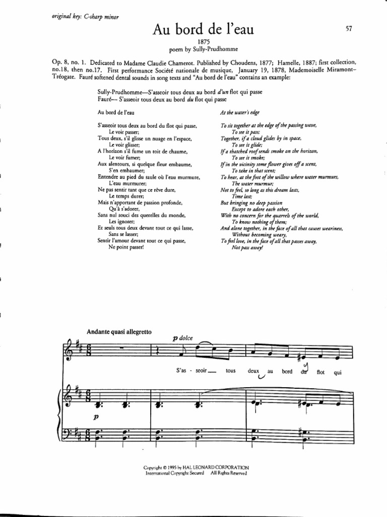 Au Bord de Leau B Minor | PDF