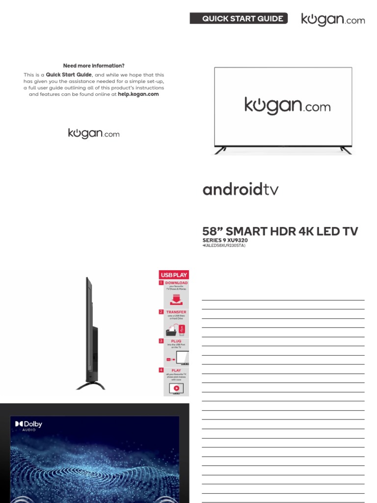 Kogan TV PDF Android (Operating System) Menu