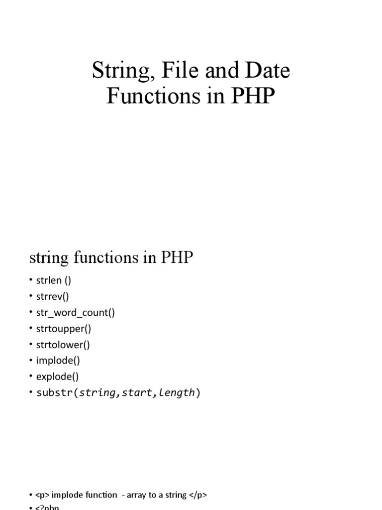 String Functions in PHP | PDF | Php | String (Computer Science)
