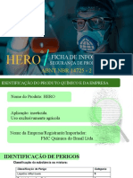 Ficha de segurança do inseticida HERO com classificação de riscos e medidas de proteção