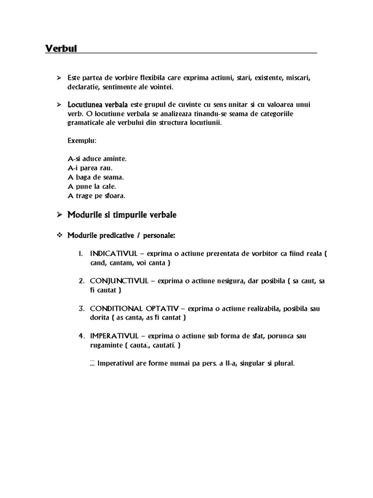Verbul | PDF