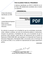 CREDENCIAL DE PERSONERO DE MESA ERM2022 Arequipa