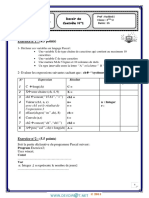 Devoir de Contrôle N°1 - Informatique - 3ème SI (2014-2015) MR Sami Hadded