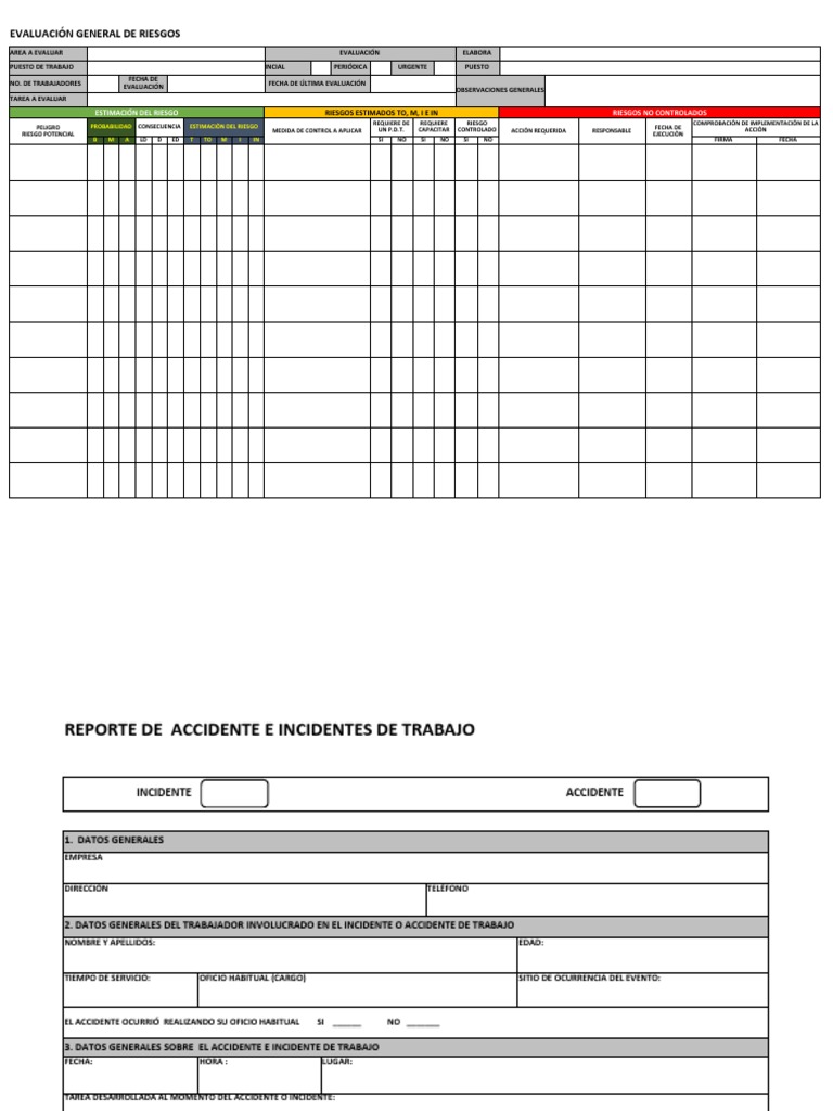 Formatos de Seguridad Laboral | PDF