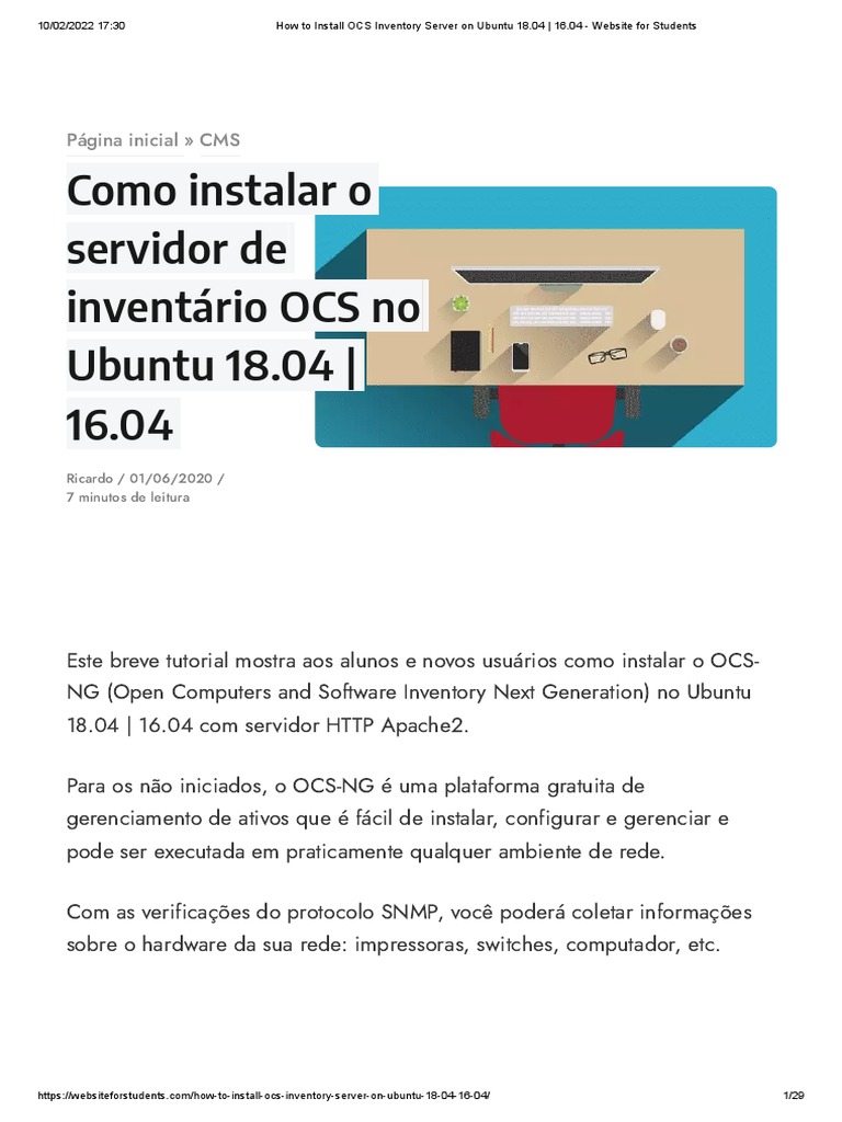 Instalação do OCS Inventory no Ubuntu | PDF | Php | Rede de computadores