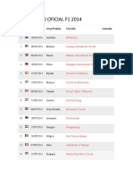 Calendario Oficial F1 2014