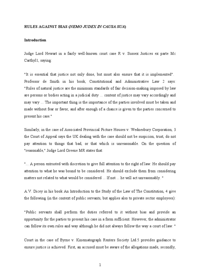 Nemo Judex in Causa Sua | PDF | Judge | Arbitration