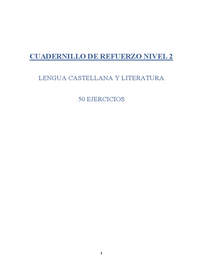 Cuadernillo Nivel 2, Lengua y Literatura | PDF | Asunto (gramática ...