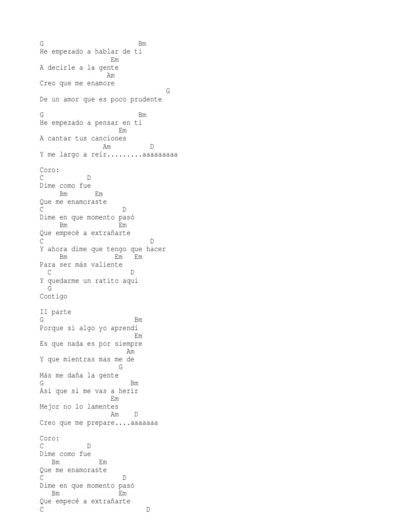 Letra y acordes de 