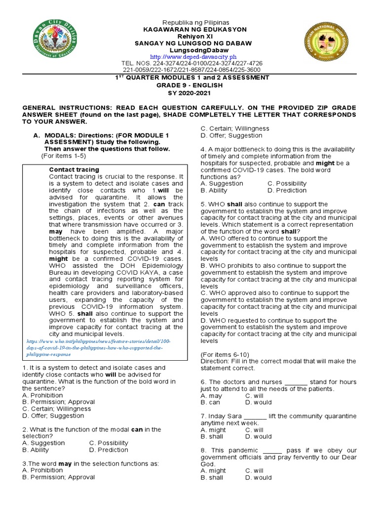 Assessment M1 and M2 PDF World Health Organization Health Disasters