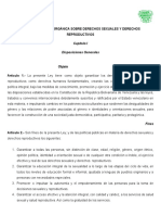 Propuesta de Ley Sobre Derechos Sexuales y Reproductivos